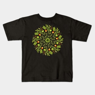 Green witch potions mushrooms leaves nature lover Kids T-Shirt